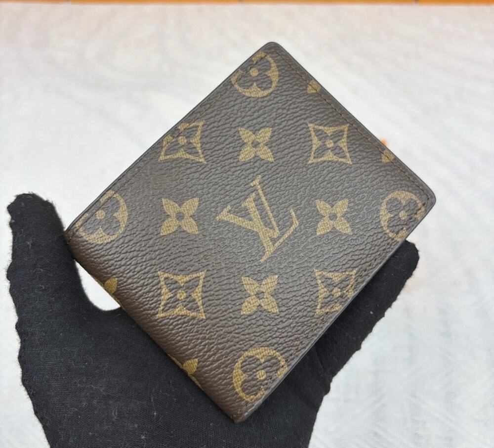 Authentic Louis Vuitton Multiple Wallet M60895 Brown/Tan Bi-Fold